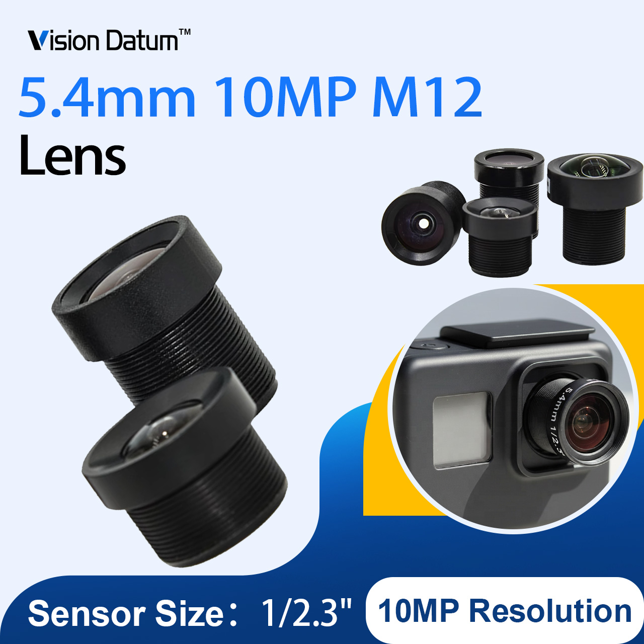 Drone Gimbal For Gopro - 5.4mm M12 10MP レンズ f/2.5 IR